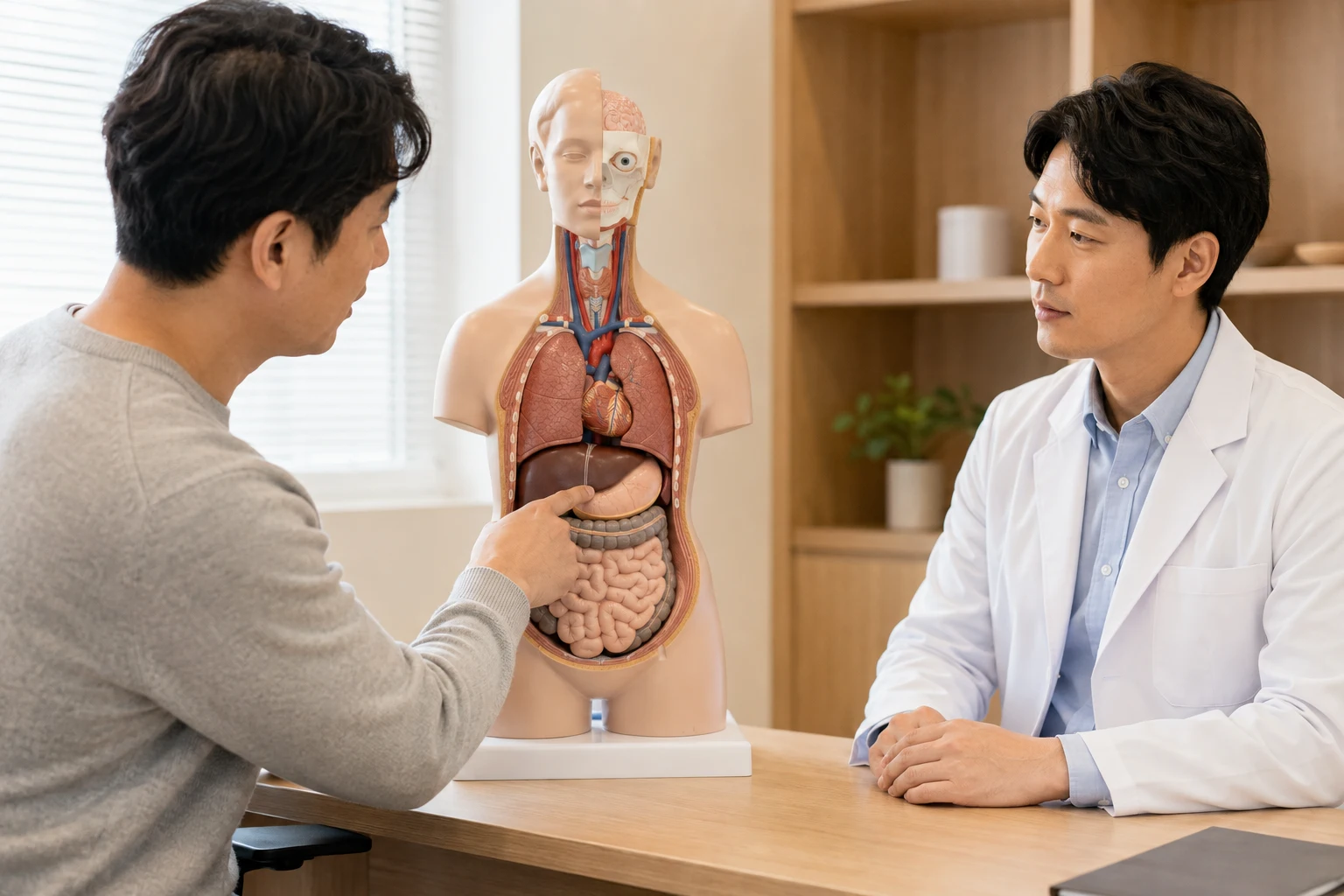 명치통증 한의원 본문 기록 장면